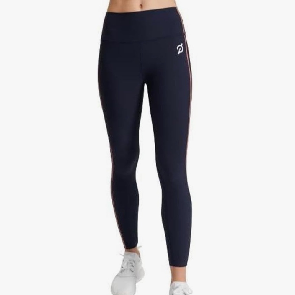 Peloton Navy Cadent Pocket Pop Stitch High Rise Leggings Size XS‎ Side Strip